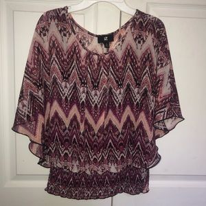 IZ Byer Pink Blouse with Built-In Tank